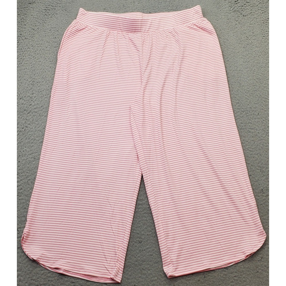 Koolaburra by UGG Capri Pajama Pants Women L Multi Striped Elastic Waist Pull On